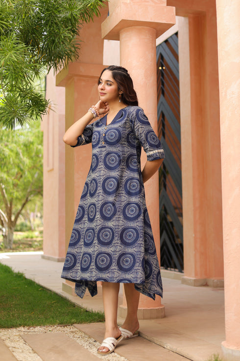 Women Fit & Flare Midi Ethnic Dress